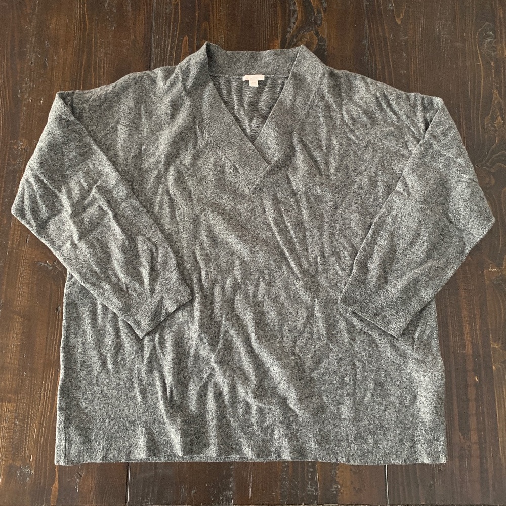 GAP ● Grey Zip V-Neck Sweater